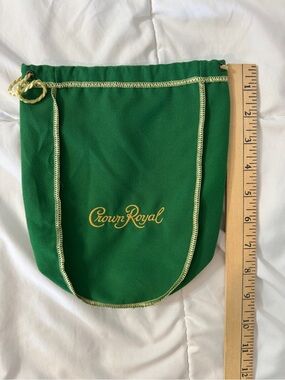 Crown Royal Apple 9” Green Drawstring Bag